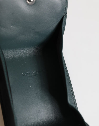Dolce &amp; Gabbana Dunkelgrünes Leder-Geldbörse mit DG-Logo