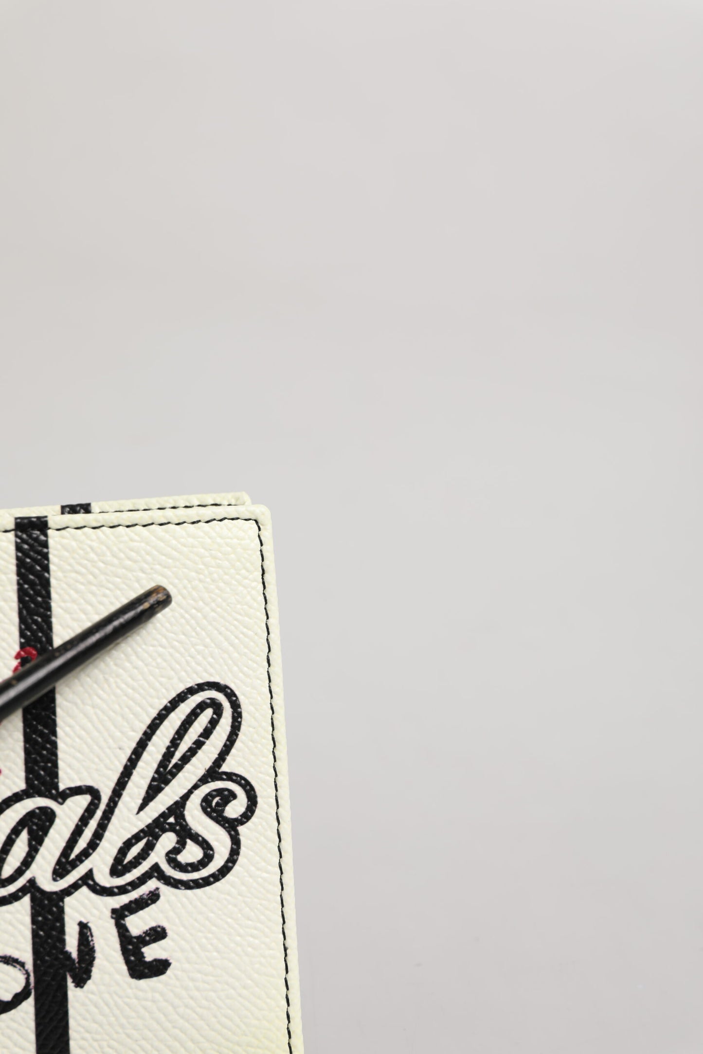 Dolce &amp; Gabbana – DG Crown Royals – Zweifach gefaltete Kartenetui-Geldbörse aus weißem Leder