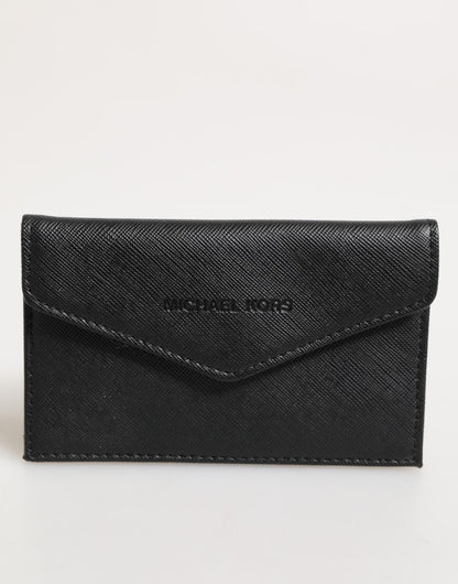 Michael Kors Herren-Accessoire-Geldbörse aus schwarzem Saffiano-Leder mit Umschlaghalter