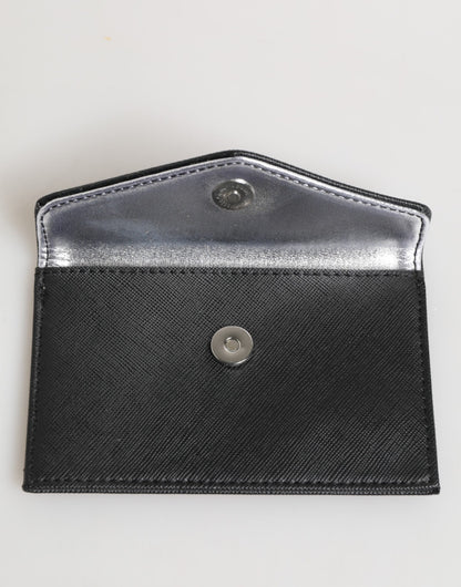 Michael Kors Herren-Accessoire-Geldbörse aus schwarzem Saffiano-Leder mit Umschlaghalter