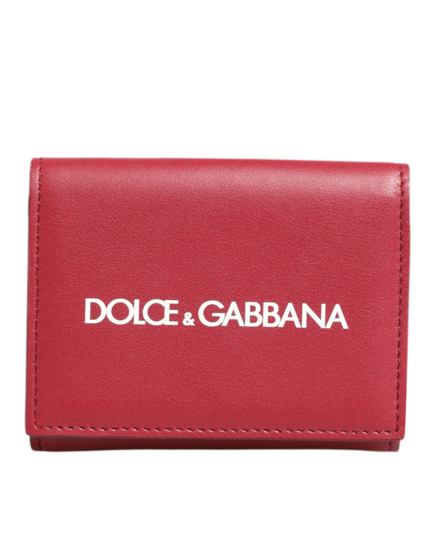 Dolce &amp; Gabbana – Dreifach faltbares Kartenetui aus rotem Leder mit auffälligem Logo-Print