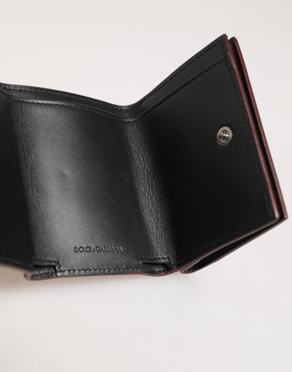 Dolce &amp; Gabbana – Dreifach faltbares Kartenetui aus rotem Leder mit auffälligem Logo-Print