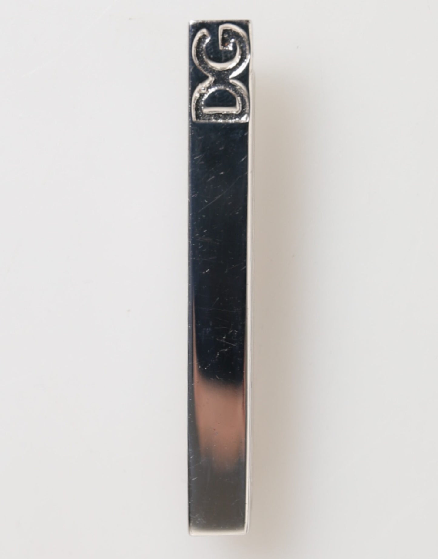 Dolce &amp; Gabbana Silberfarbenes Messing-Logo für Herren, Accessoire, Krawattenklammer