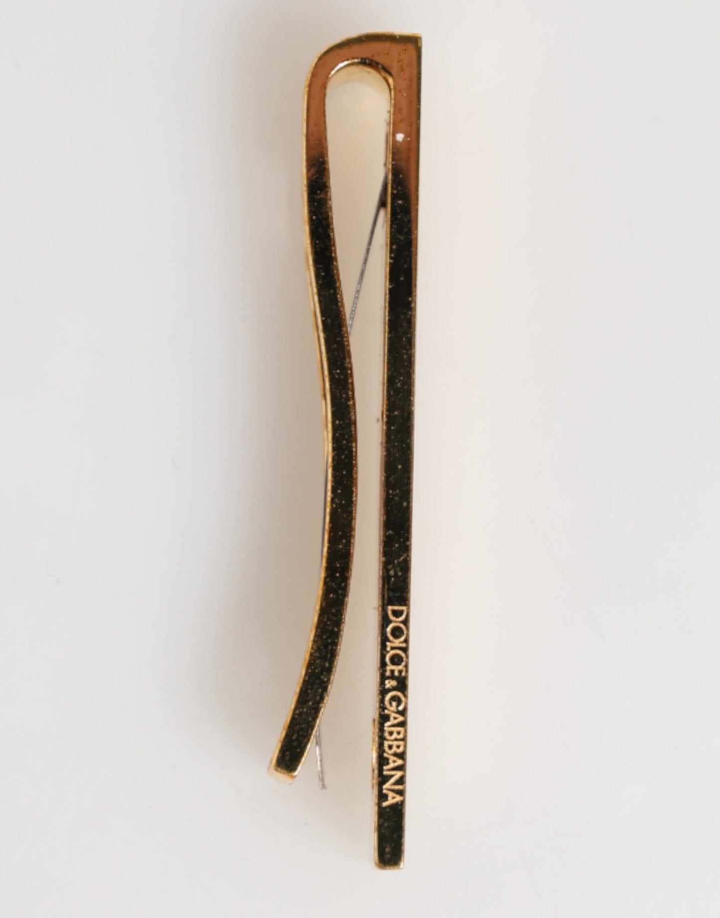 Dolce &amp; Gabbana Goldfarbenes Messing-Logo für Herren, Accessoire, Krawattenklammer