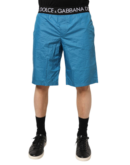 Dolce &amp; Gabbana – Blaue Strandshorts mit Logobund