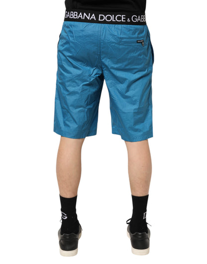 Dolce &amp; Gabbana – Blaue Strandshorts mit Logobund