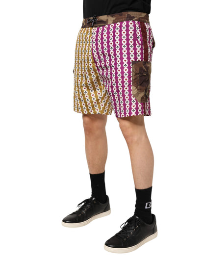 Dolce &amp; Gabbana – Mehrfarbige Shorts mit Spielkarten-Camouflage
