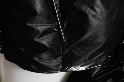 Dolce &amp; Gabbana – Schwarze Steppjacke mit durchgehendem Reißverschluss und Kapuze