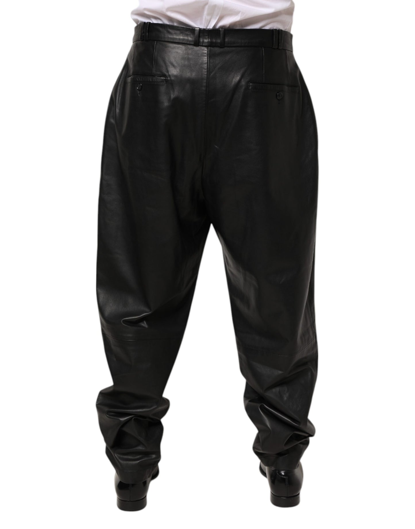 Dolce &amp; Gabbana Schwarze Lammlederhose Herren Hosen