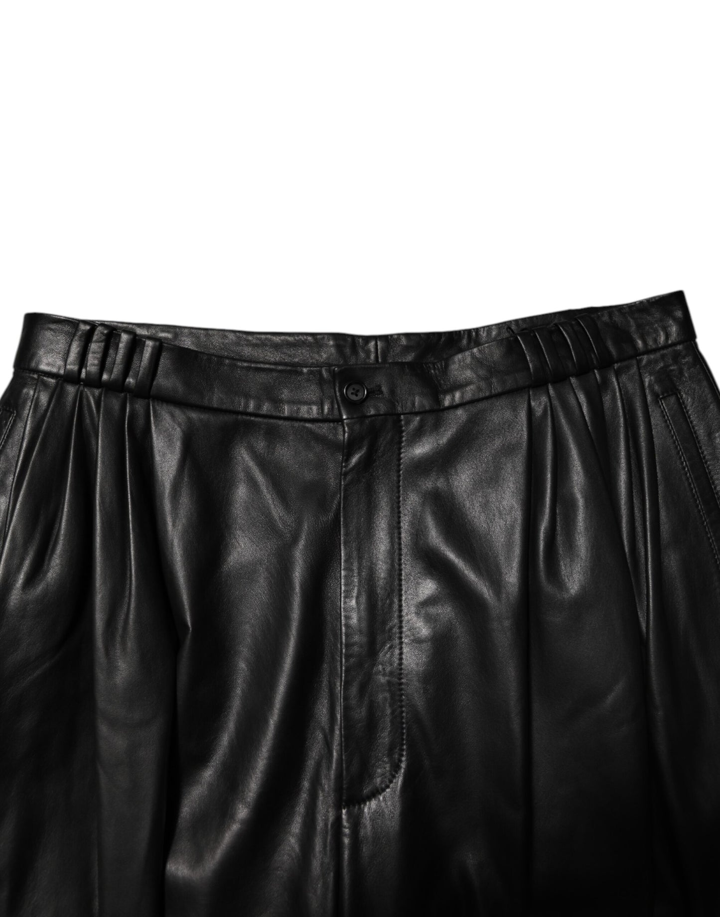 Dolce &amp; Gabbana Schwarze Lammlederhose Herren Hosen