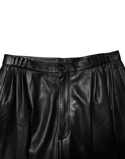 Dolce &amp; Gabbana Schwarze Lammlederhose Herren Hosen