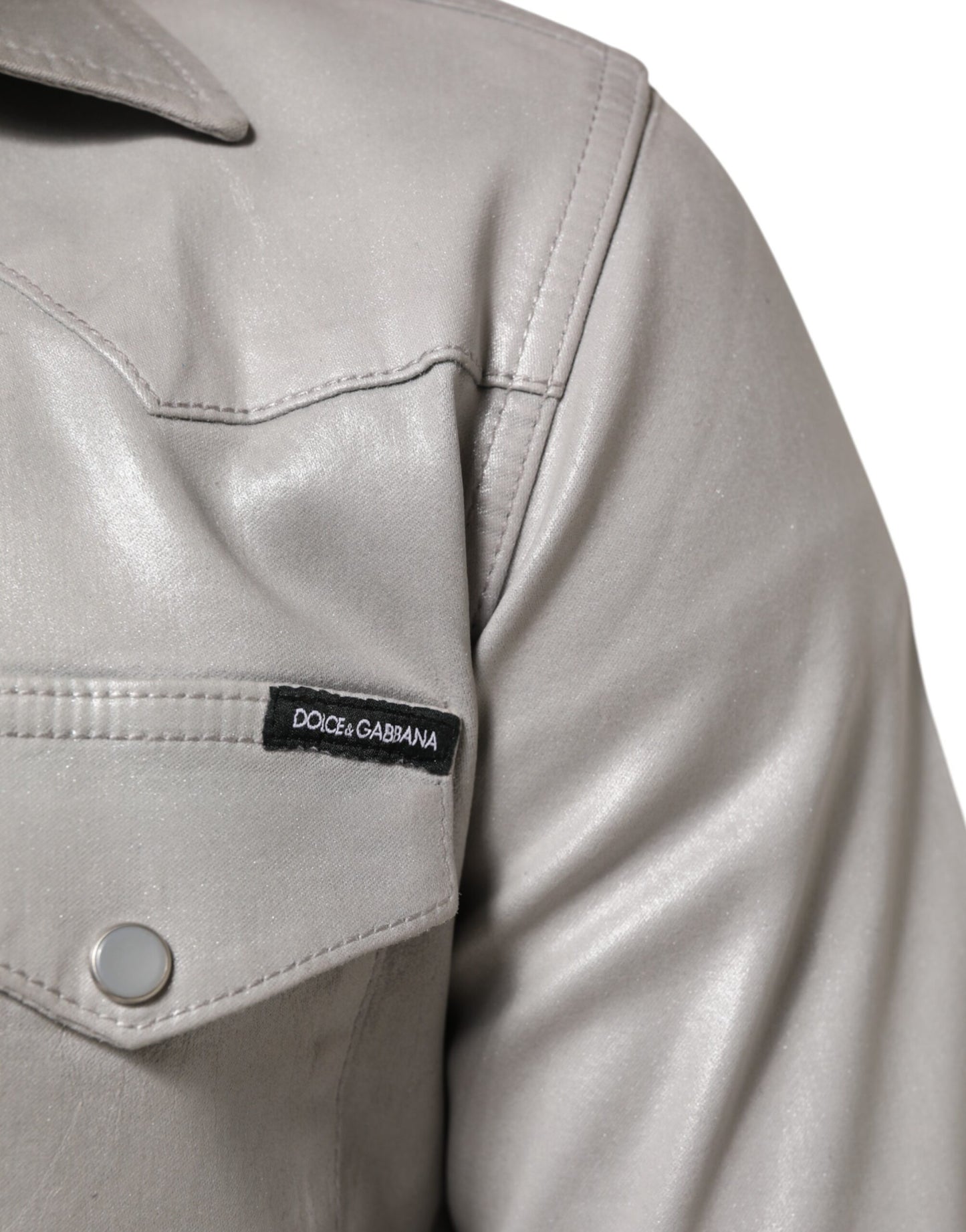 Dolce &amp; Gabbana Herrenhemd aus Baumwolle in Metallic-Grau