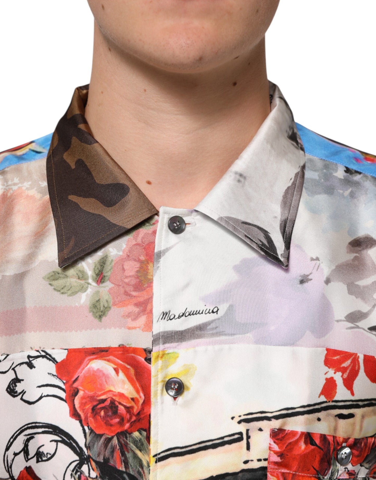 Dolce &amp; Gabbana Lässiges Kurzarmhemd mit mehrfarbigem Print