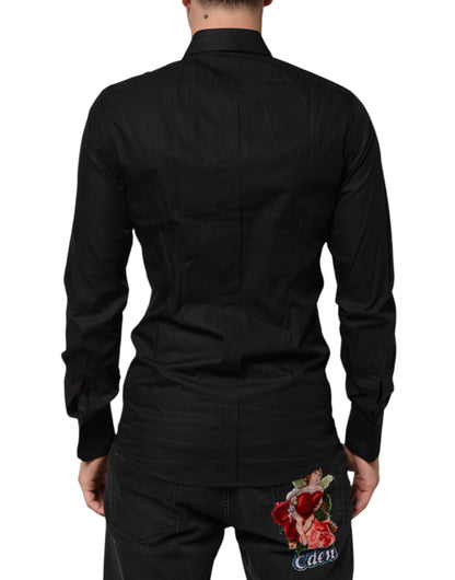 Dolce &amp; Gabbana Schwarzes Baumwoll-Stern-Pailletten-Kleid für formelle Herren