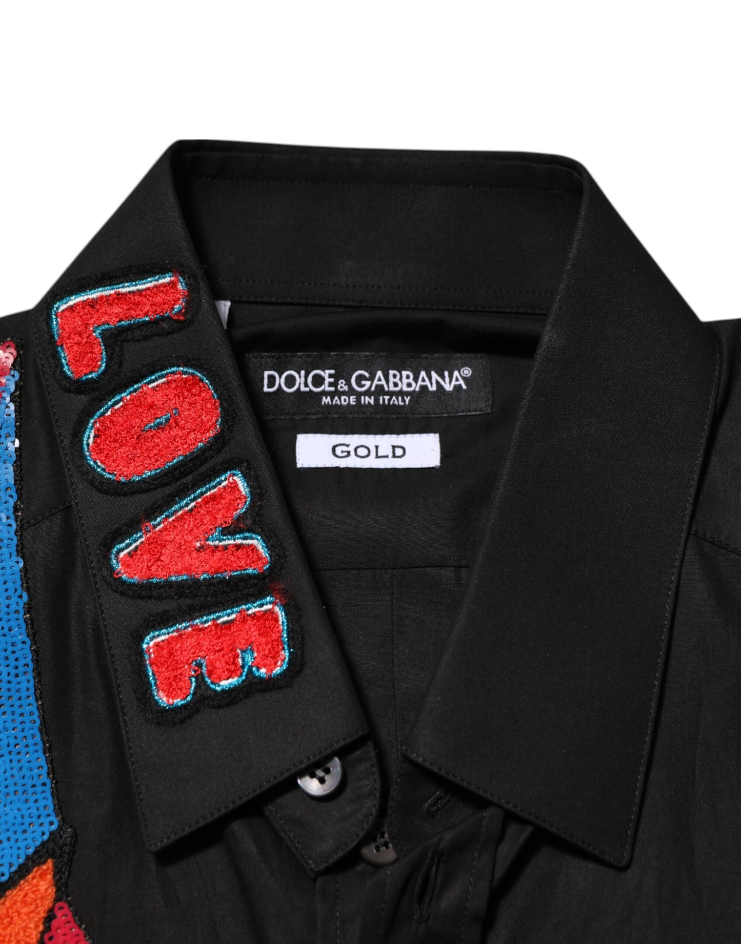 Dolce &amp; Gabbana Schwarzes Baumwoll-Stern-Pailletten-Kleid für formelle Herren