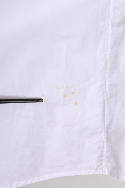 Dolce &amp; Gabbana – Weißes, goldenes Baumwollhemd mit Kronenkragen