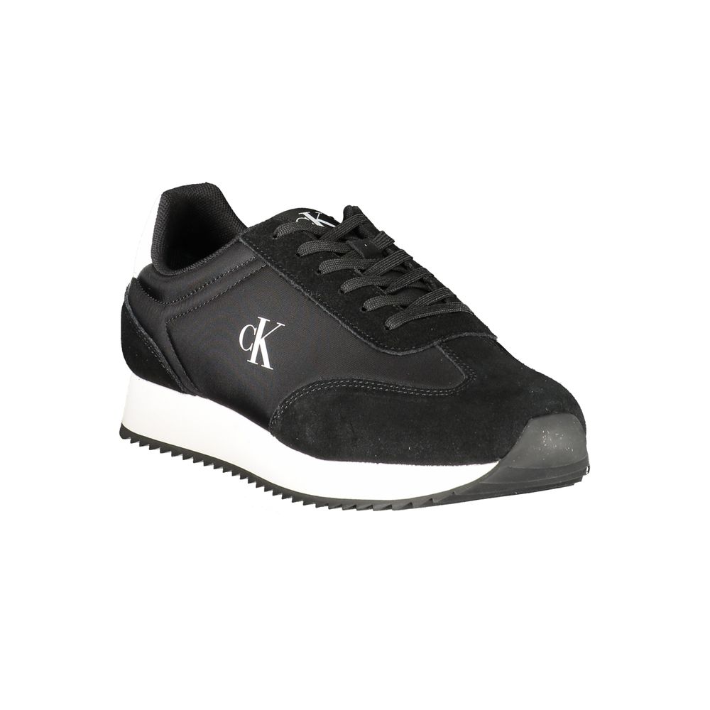 Calvin Klein Herren-Sneaker aus schwarzem Leder