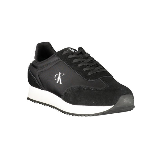 Calvin Klein Herren-Sneaker aus schwarzem Leder