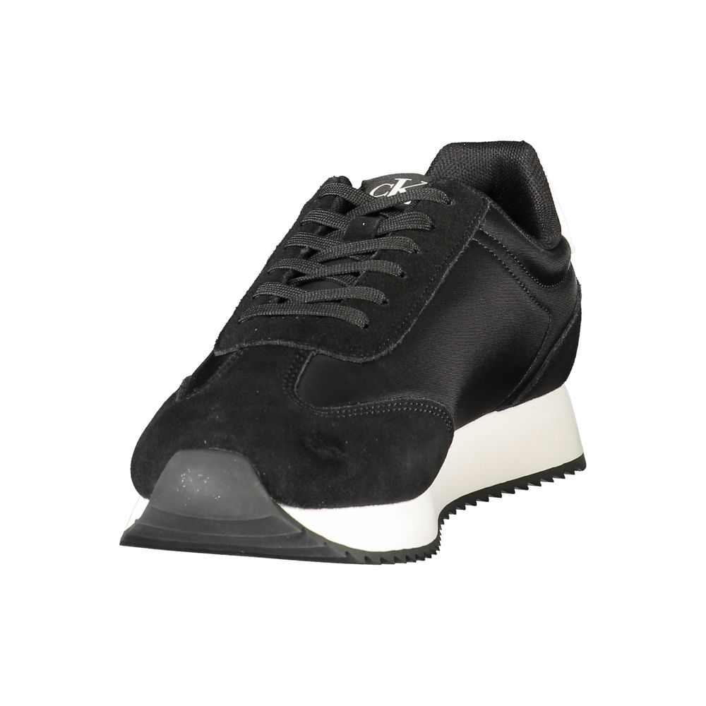 Calvin Klein Herren-Sneaker aus schwarzem Leder