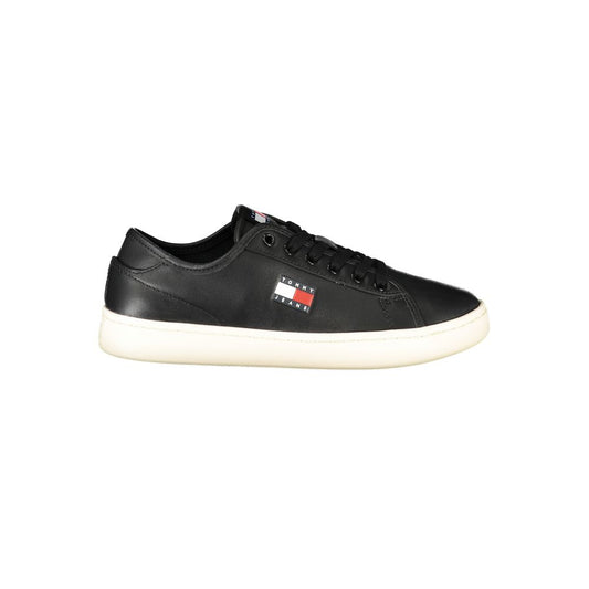 Tommy Hilfiger Damen-Sneaker aus schwarzem Leder