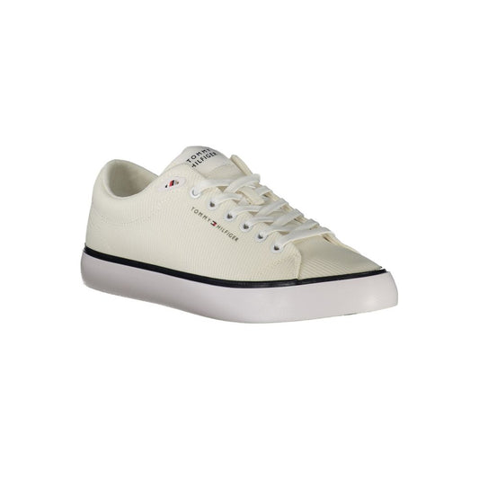 Tommy Hilfiger – Weiße Polyester-Sneaker für Herren