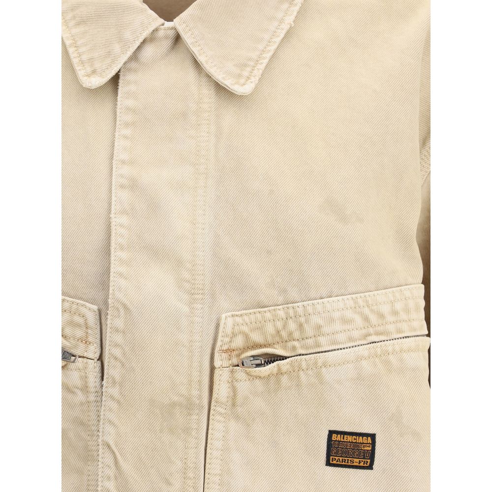 Balenciaga Jeansjacke aus beiger Baumwolle