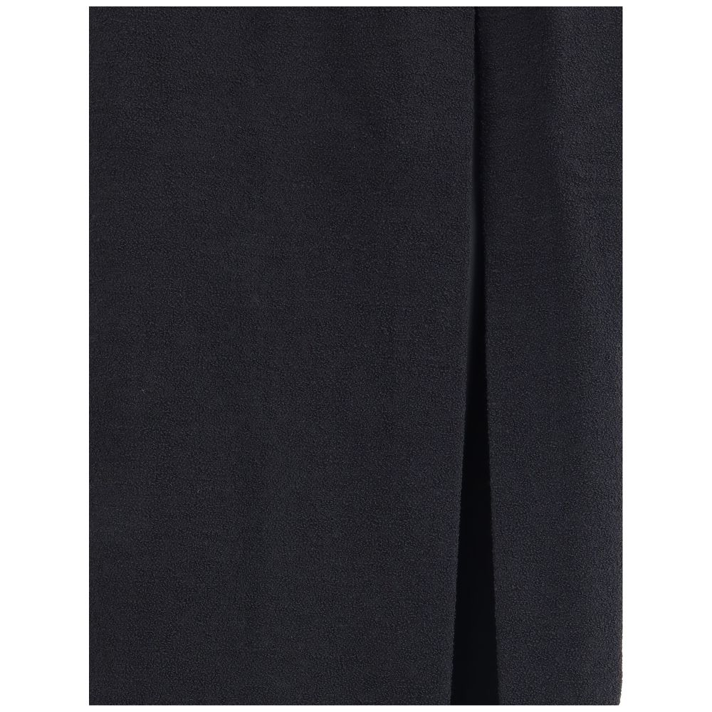Alessandra Rich Langer Rock aus schwarzem Fleece-Wollstoff