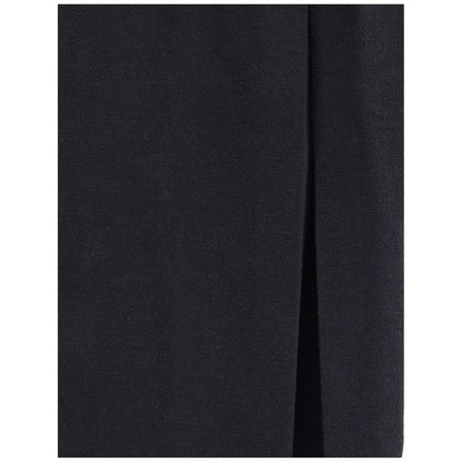 Alessandra Rich Langer Rock aus schwarzem Fleece-Wollstoff