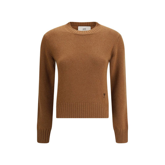 Ami Paris braunes Kaschmir-Sweatshirt