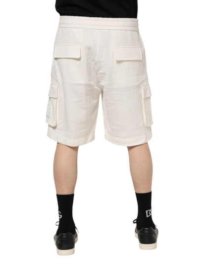 Dolce &amp; Gabbana – Weiße Cargo-Bermudashorts aus Baumwolle