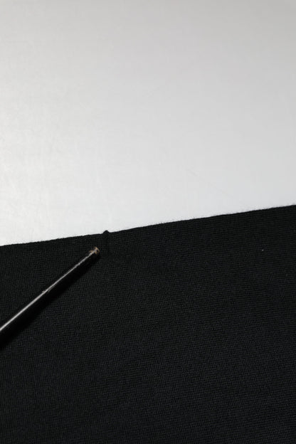 Dolce &amp; Gabbana Schwarzer Kaschmir-Polo-Herren-Langarmpullover