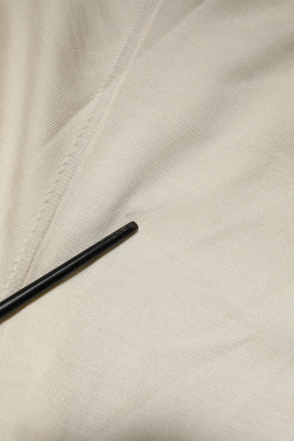 Dolce &amp; Gabbana Elfenbeinfarbener Herren-Strickpullover aus Schurwolle mit V-Ausschnitt