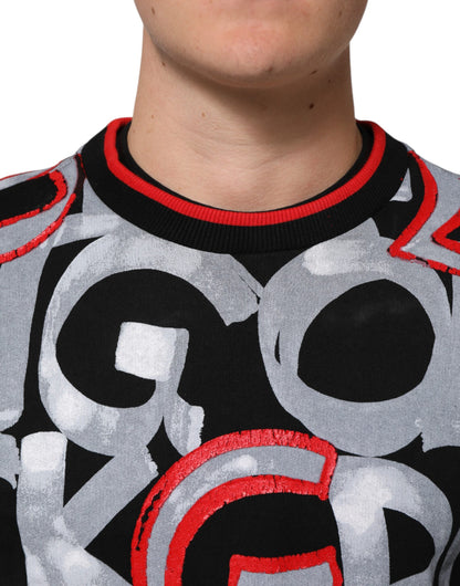 Dolce &amp; Gabbana – Mehrfarbiger Pullover mit Rundhalsausschnitt und Logo-Monogramm