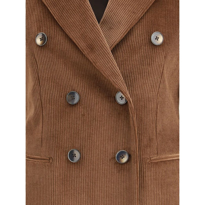Lardini Brown Cotton Blazer