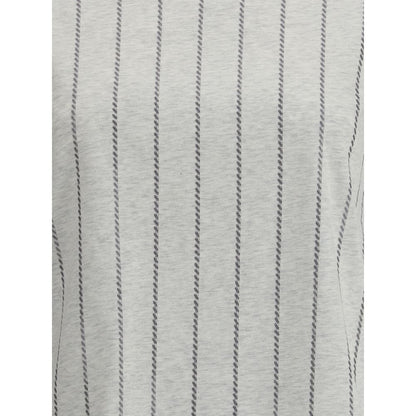 Brunello Cucinelli Gestreiftes T-Shirt mit Mini-Pailletten