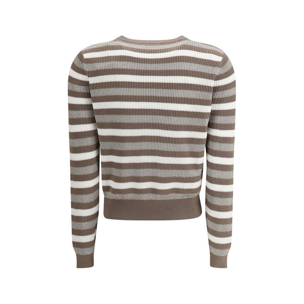 Brunello Cucinelli Funkelnder gestreifter Pullover