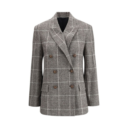 Brunello Cucinelli Prince de Galles Blazer aus Alpaka und Wolle