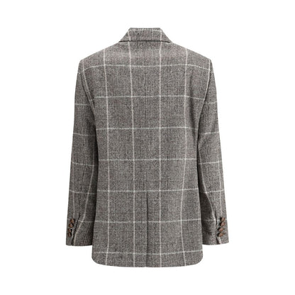 Brunello Cucinelli Prince de Galles Blazer aus Alpaka und Wolle