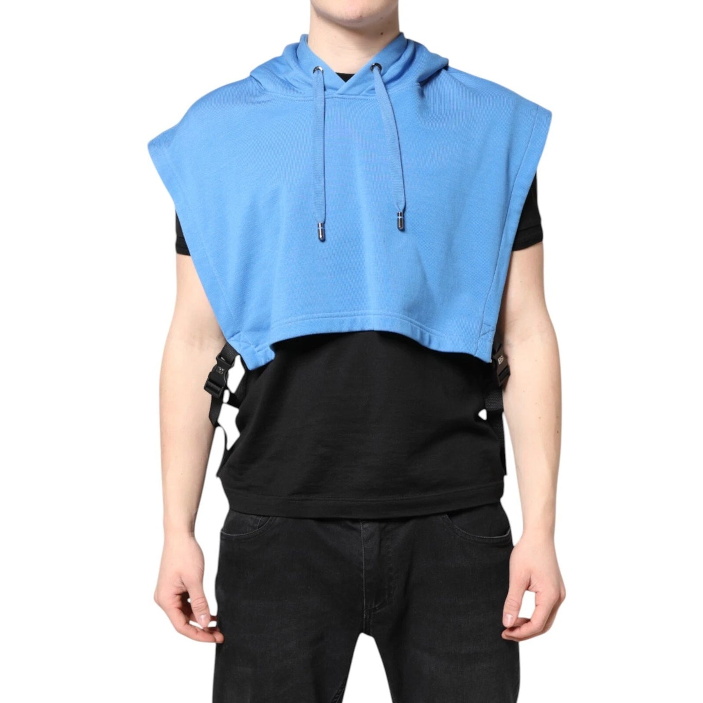 Dolce &amp; Gabbana Blaue Kapuzenweste aus Baumwolle für Herren, Sportbekleidung, Einheitsgröße