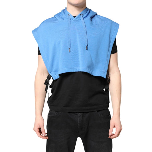 Dolce &amp; Gabbana Blaue Kapuzenweste aus Baumwolle für Herren, Sportbekleidung, Einheitsgröße