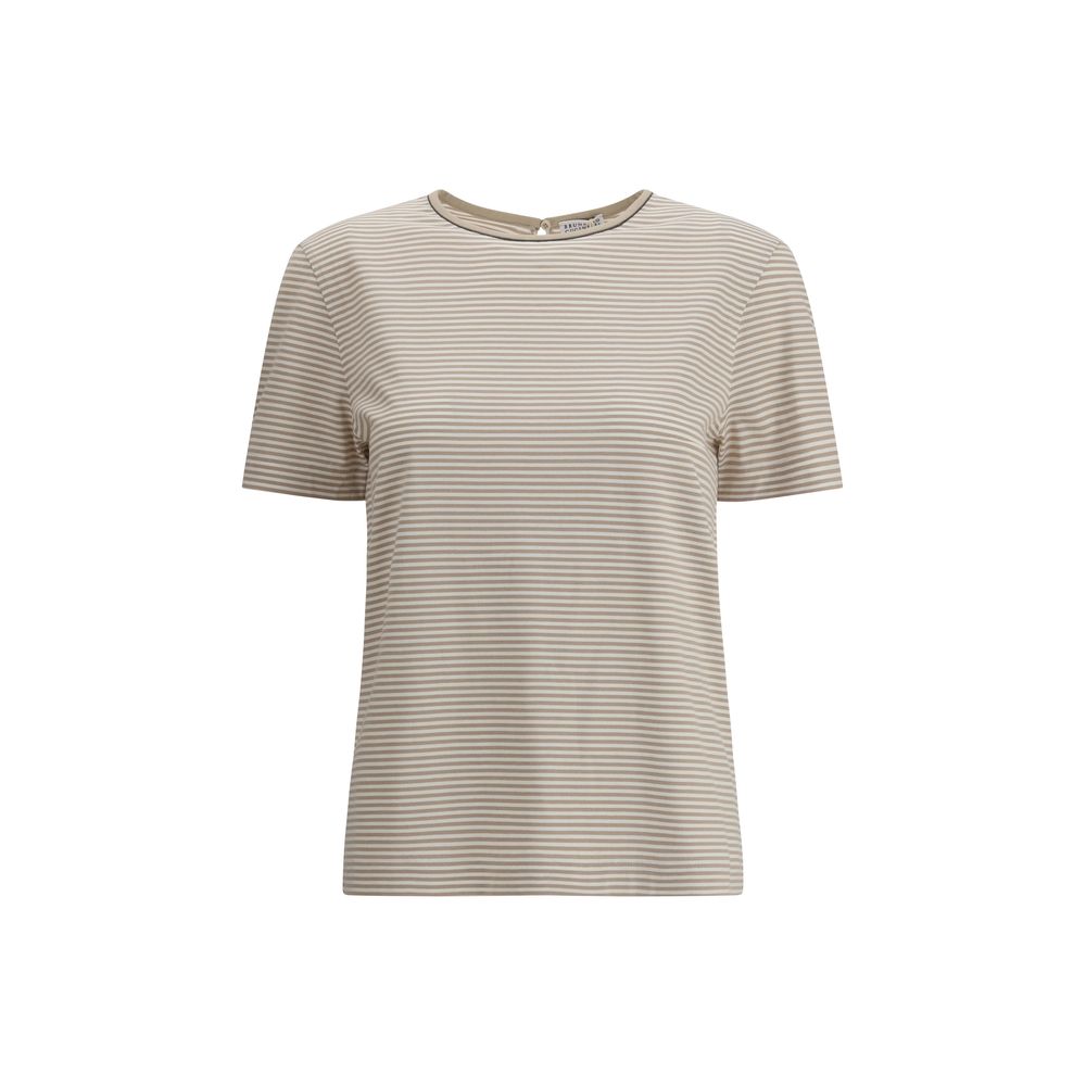 Beiges Baumwoll-T-Shirt von Brunello Cucinelli
