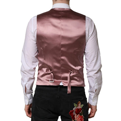 Dolce &amp; Gabbana Rosa Wollkleid Formale Herren Weste