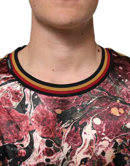 Dolce &amp; Gabbana – Mehrfarbiges Oversize-T-Shirt aus Polyester mit Marmor-Print