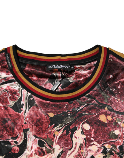 Dolce &amp; Gabbana – Mehrfarbiges Oversize-T-Shirt aus Polyester mit Marmor-Print