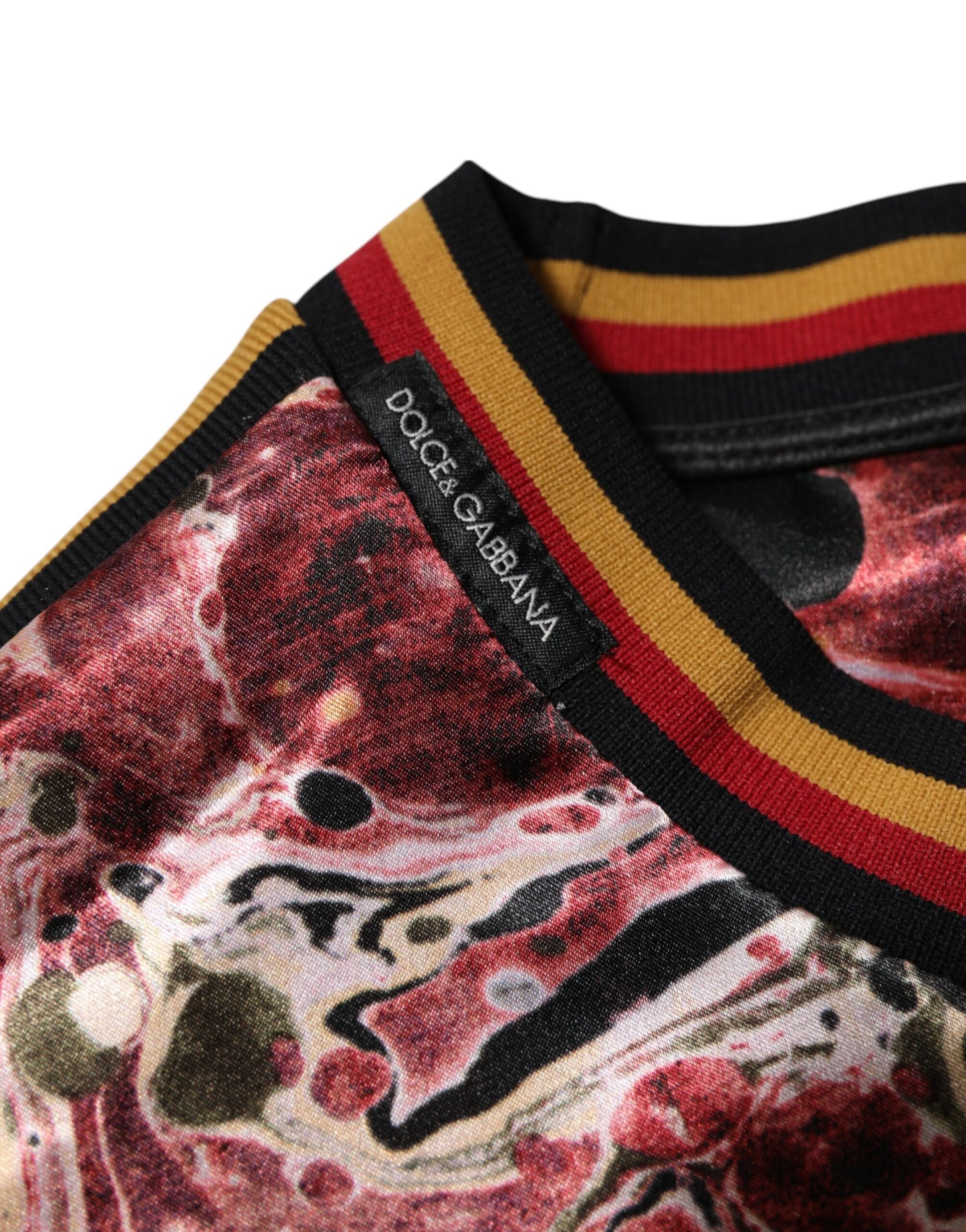 Dolce &amp; Gabbana – Mehrfarbiges Oversize-T-Shirt aus Polyester mit Marmor-Print