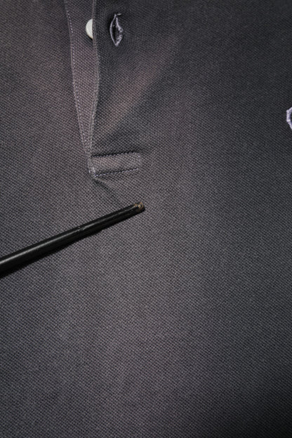 Dolce &amp; Gabbana Herren-Poloshirt mit Kronenkragen aus grauer Baumwolle