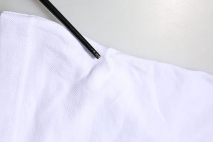 Dolce &amp; Gabbana – Weißes Baumwoll-T-Shirt mit DG-Herzlogo-Stickerei