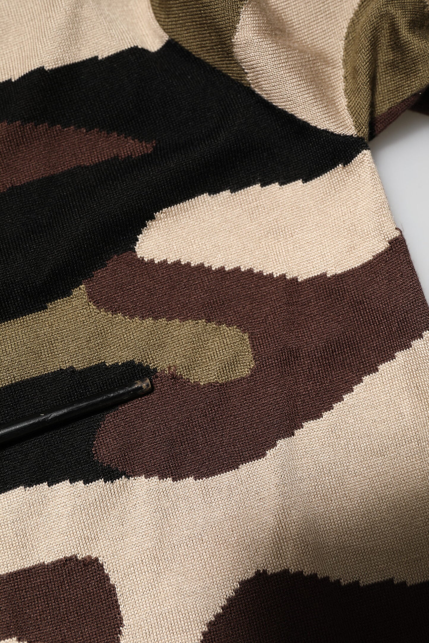 Dolce &amp; Gabbana – Poloshirt aus Seide im Military-Stil in Camouflage-Braun