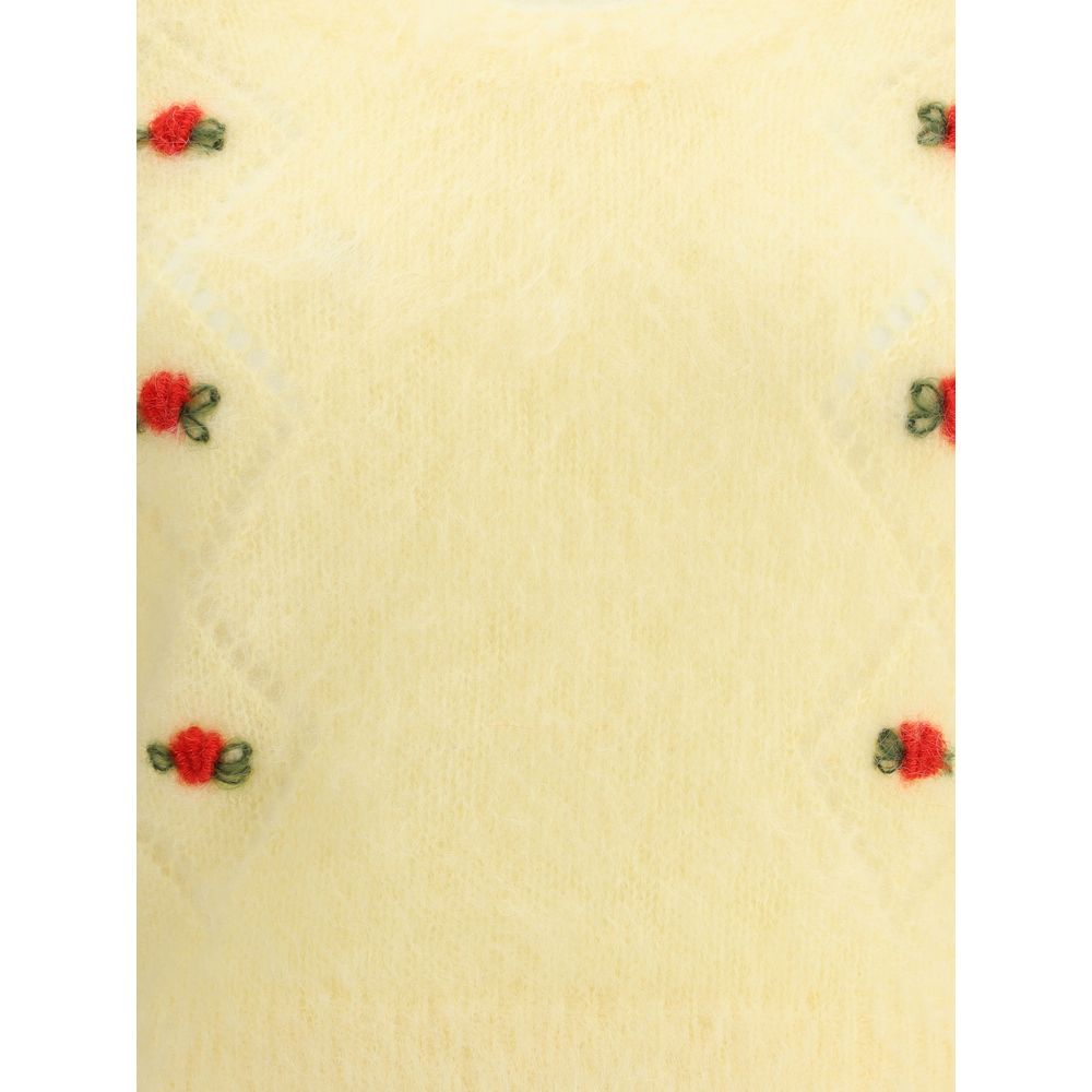 Alessandra Rich Kurzarm-Mohairpullover