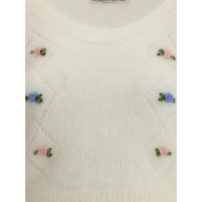 Alessandra Rich Kurzarm-Mohairpullover